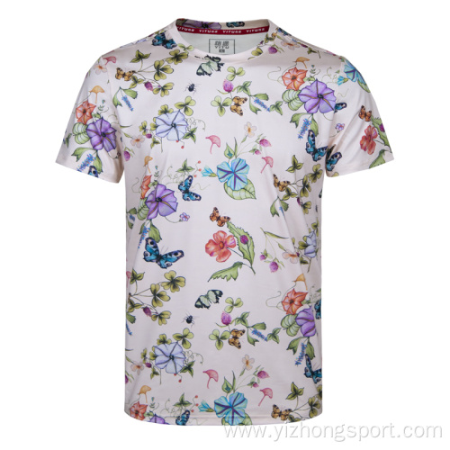 Men's Moisture Wicking Printing Dry Fit T-Shirt Butterfly